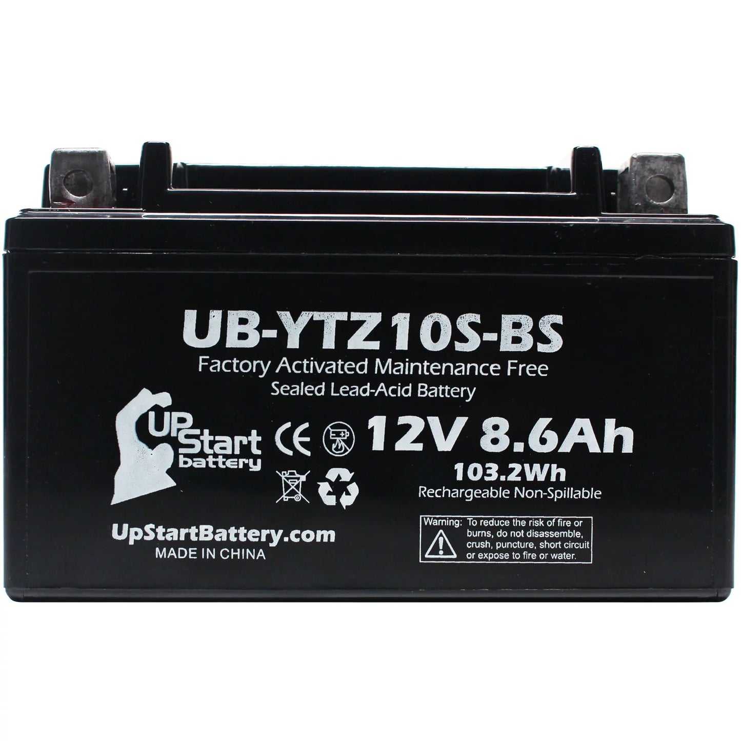 4-pack upstart battery replacement for 2010 yamaha yfm35r raptor 350cc factory activated, maintenance free, atv battery - 12v, 8.6ah, ub-ytz10s-bs