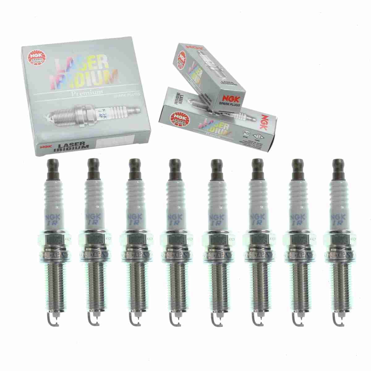 8 pc ngk laser iridium spark plugs compatible with hyundai genesis 5.0l v8 2012-2016