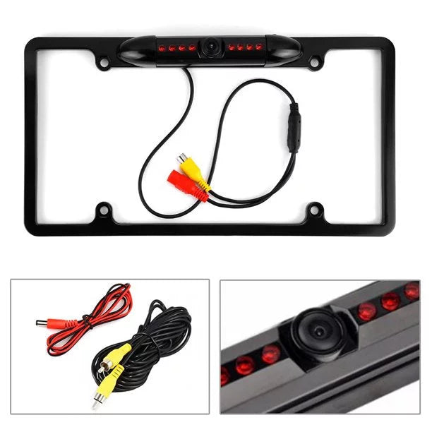 Backup camera rearview license plate frame for boss bv9358b black