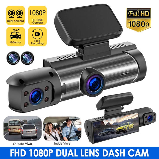 Vtin car dual lens dash cam hd 1080p video recorder camera g-sensor parking monitor