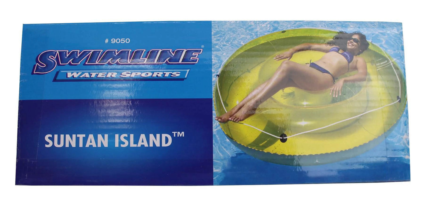 Swimline 9050 72" swimming pool sun tan lounger island float inflatables, 6-pack