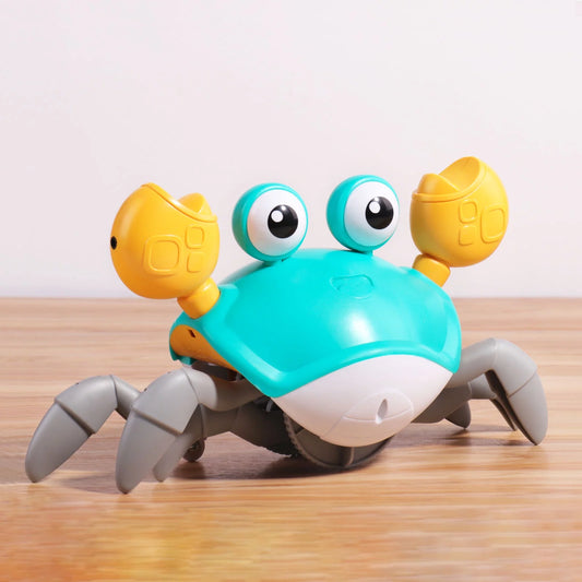 Aura beautiful crawling crab with music and light for little kids 6-12 years and toddlers 0-6 months tummy time, learning crawl and cognitive development - kids favorite entertaining gift