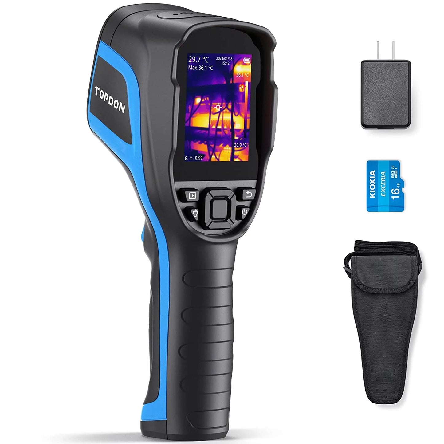 Thermal imaging camera, topdon tc004 256 x 192 ir high resolution 12-hour battery life thermal camera handheld infrared camera