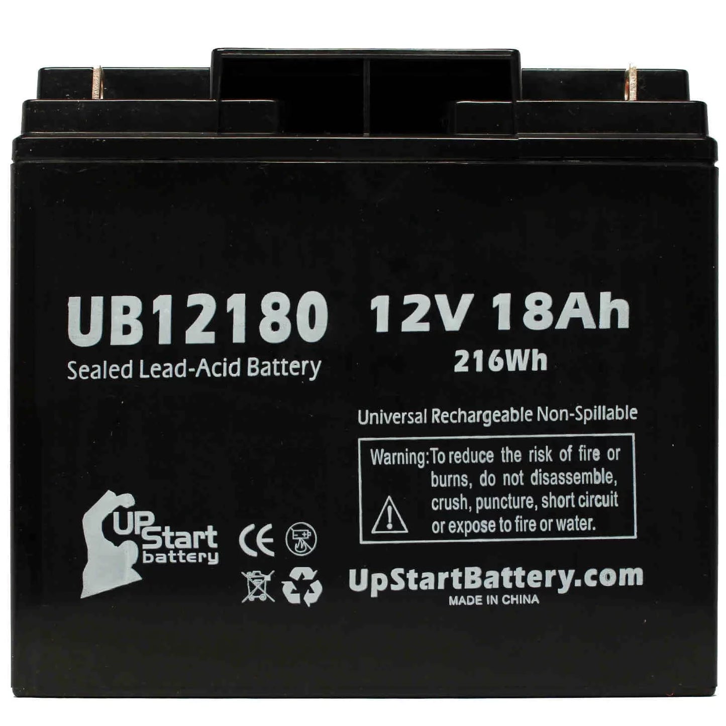 4x pack - compatible csb battery of america gp12150f battery - replacement ub12180 universal sealed lead acid battery (12v, 18ah, 18000mah, t4 terminal, agm, sla)