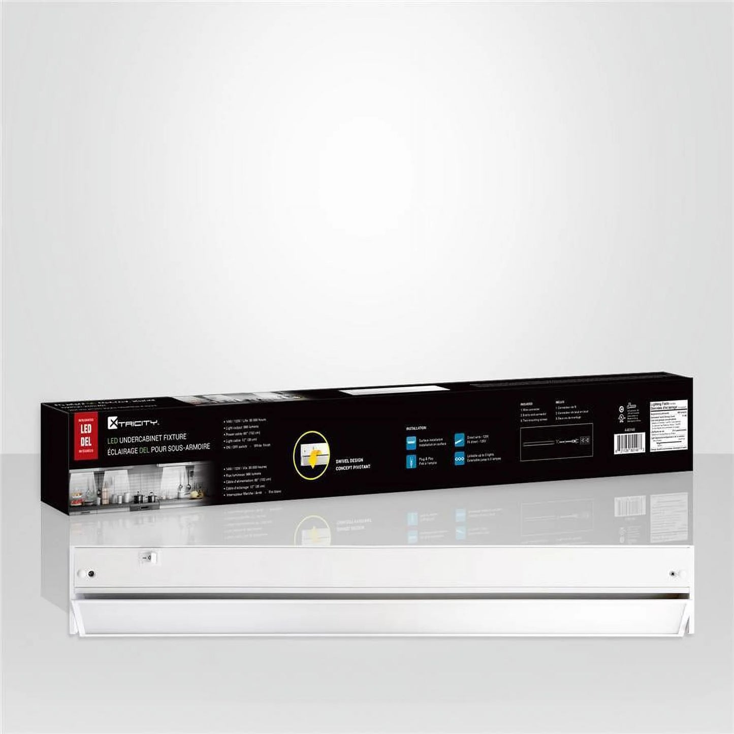 Xtricity - dimmable led under cabinet lighting, 24 '' length, swivel concept, 14w, 3000k soft white