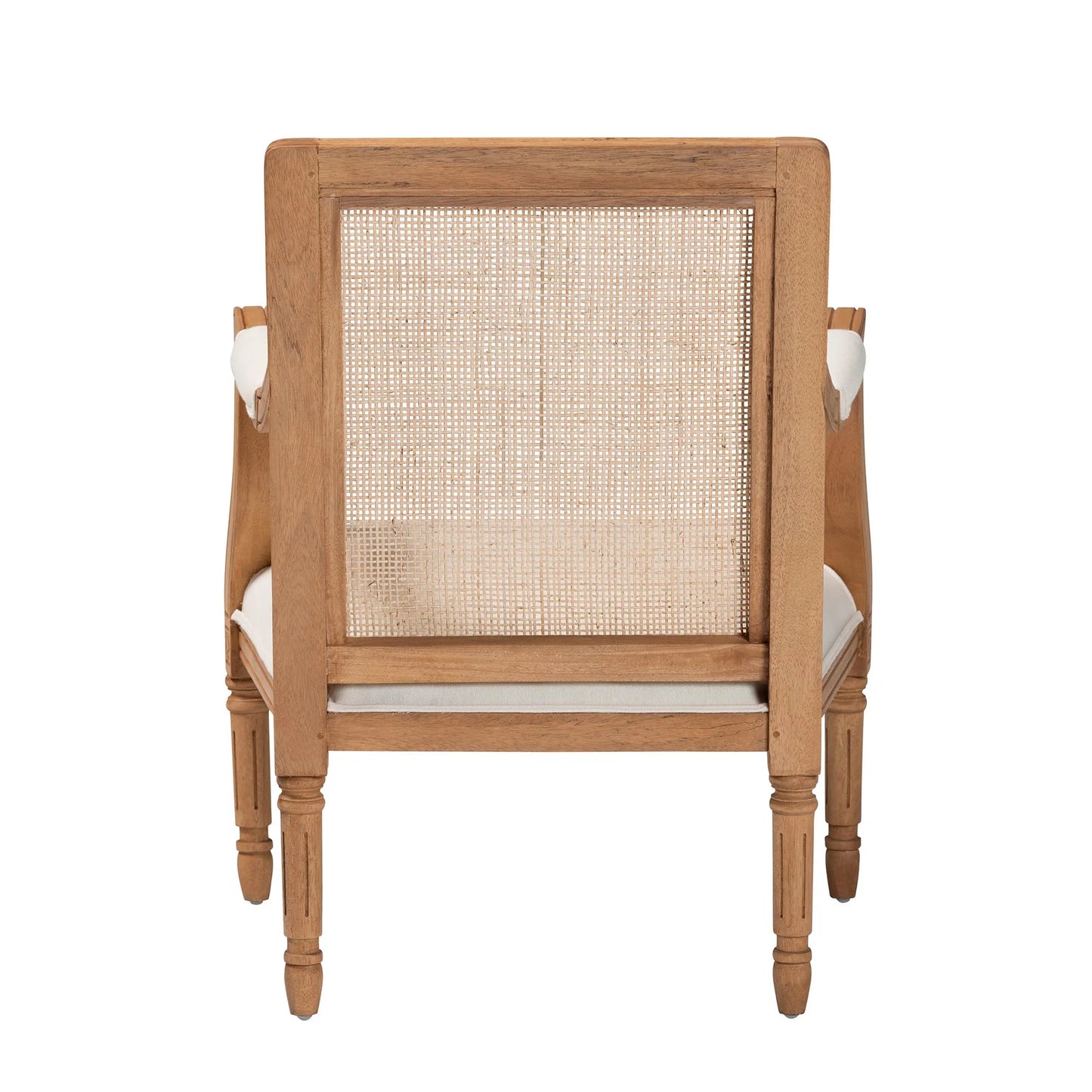 Baxton studio garridan traditional french beige fabric and honey oak finished wood accent chair