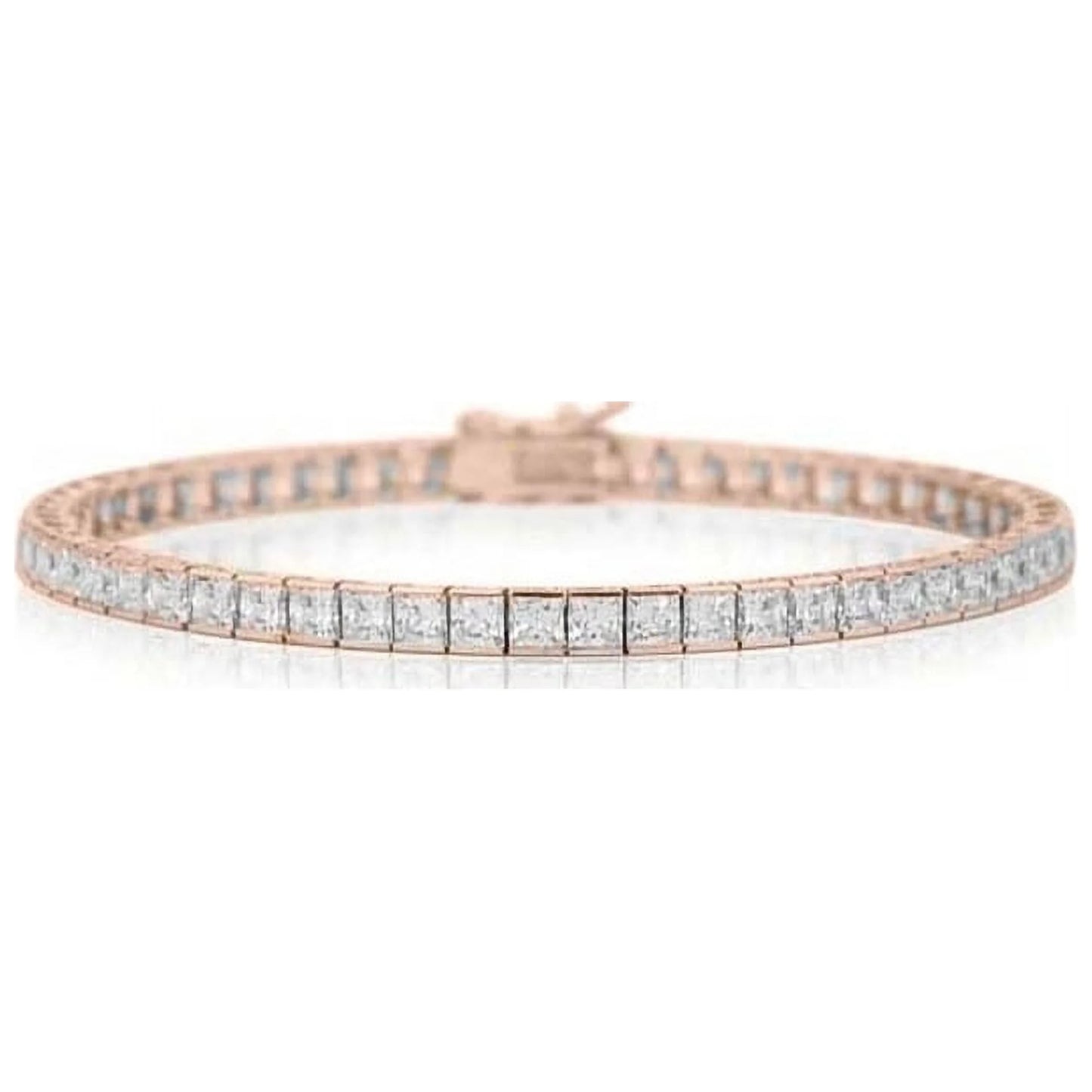 12.00 cttw princess cut tennis bracelet in 18k rose gold