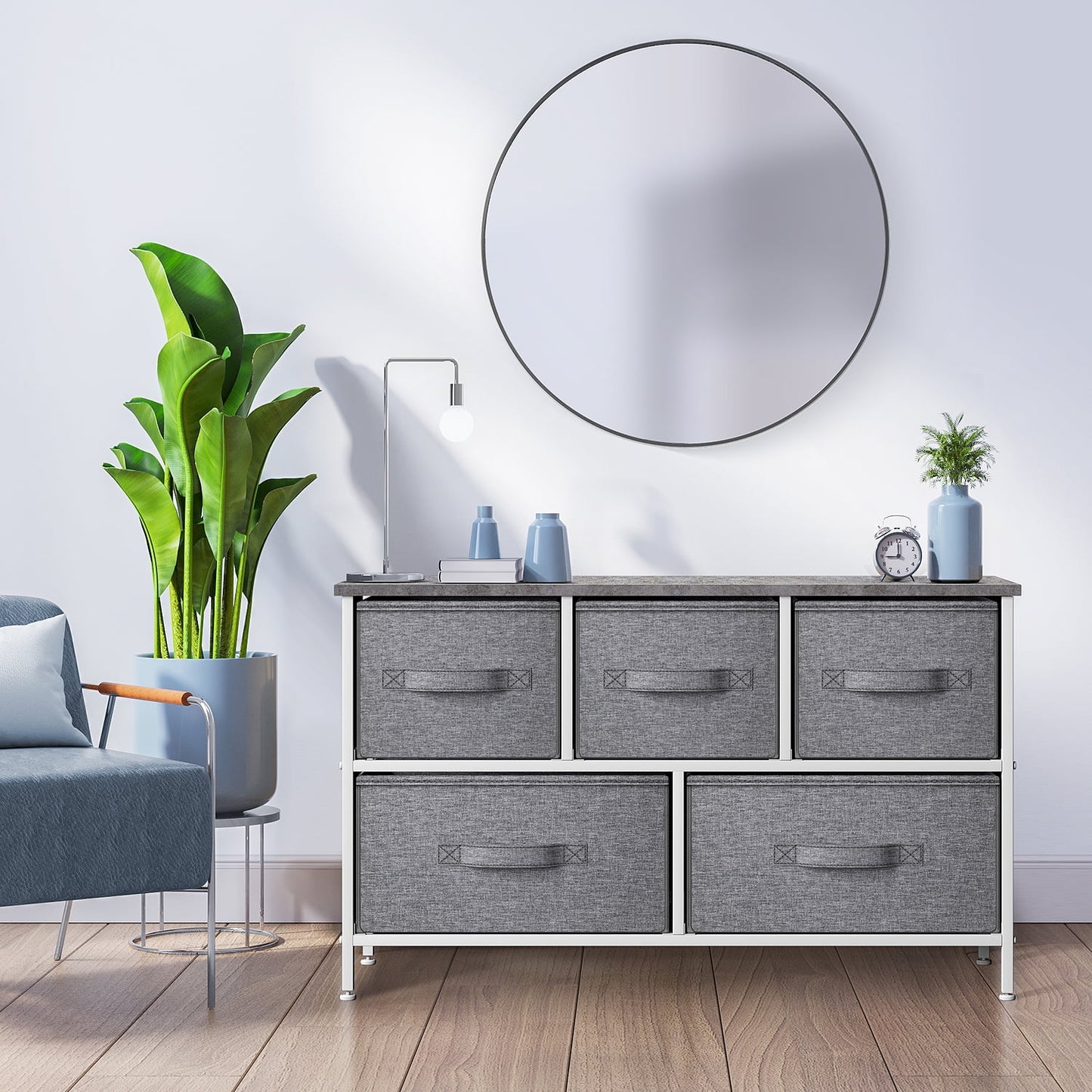 Storage cube dresser - grey