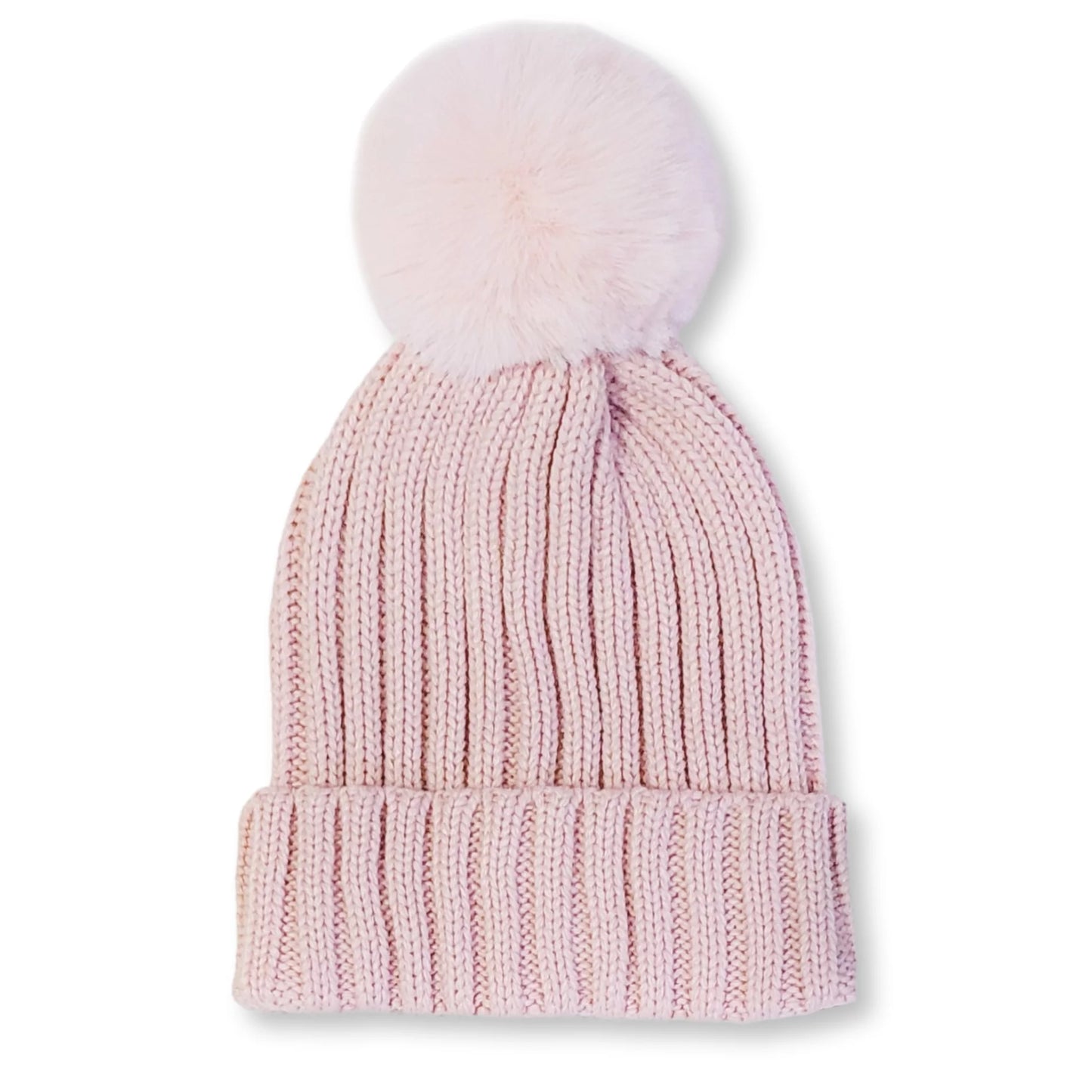 Vince camuto women's faux fur pom beanie winter hat with gift box