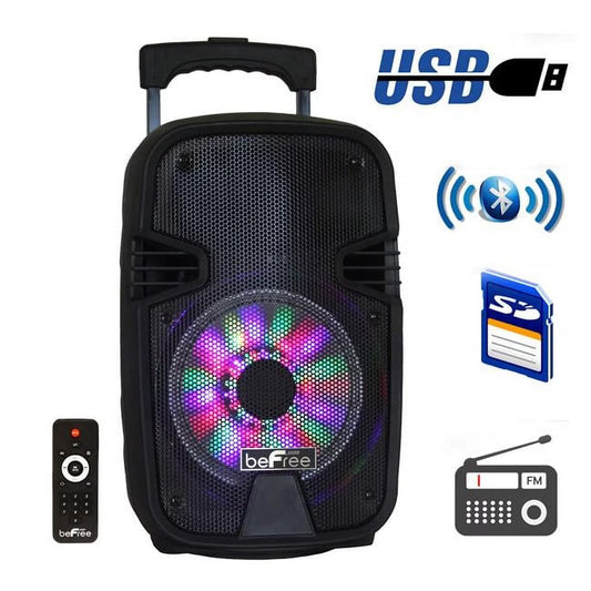 Befree sound  8 in. bluetooth portable party speaker with usb, sd & reactive lights