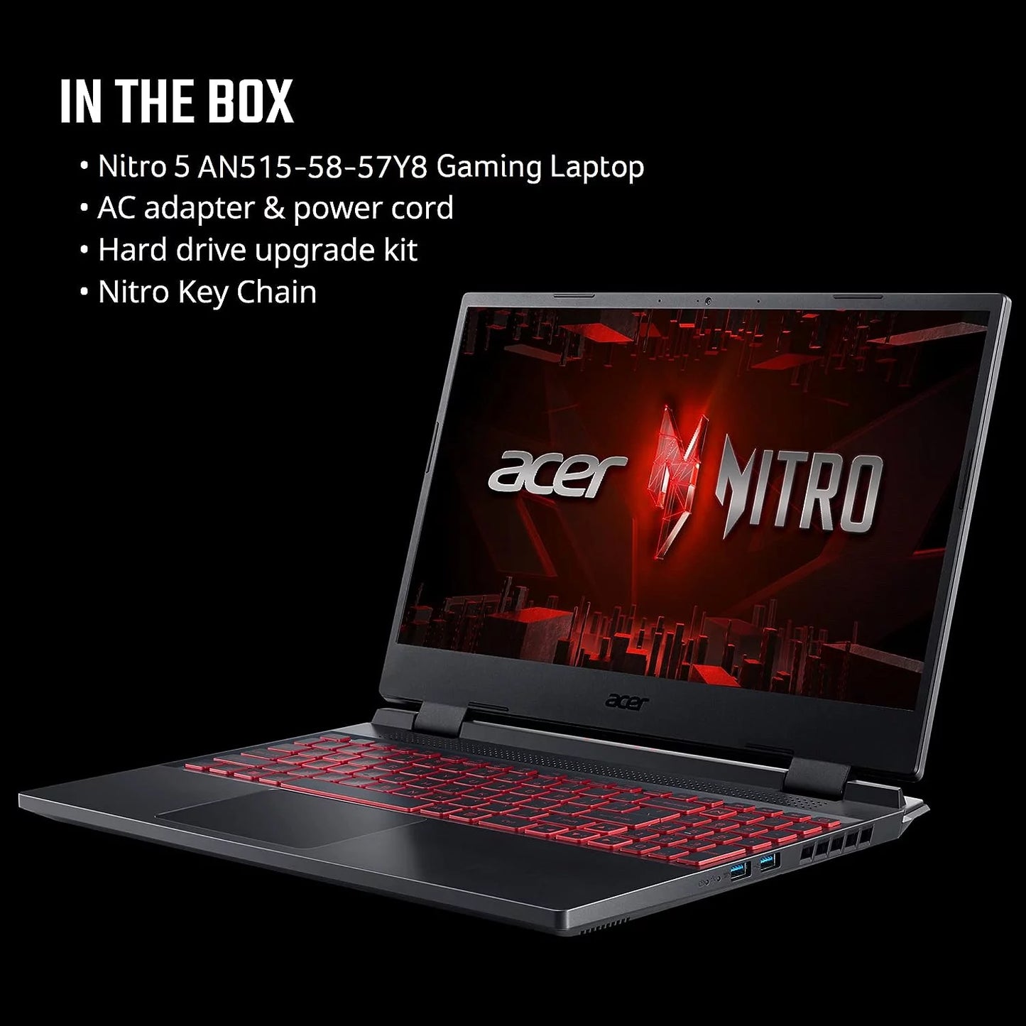 Acer nitro 5 an515-58-57y8 gaming laptop | intel core i5-12500h | nvidia geforce rtx 3050 ti laptop gpu | 15.6" fhd 144hz ips display | 16gb ddr4 | 512gb gen 4 ssd | killer wi-fi 6 | backlit keyboard