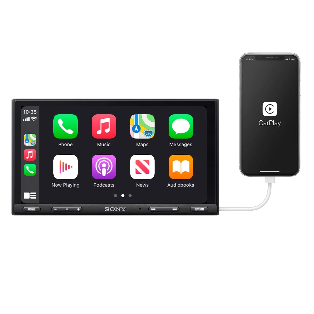 Sony mobile xav-ax5600 6.95" media receiver with carplay, android auto, and weblink cast