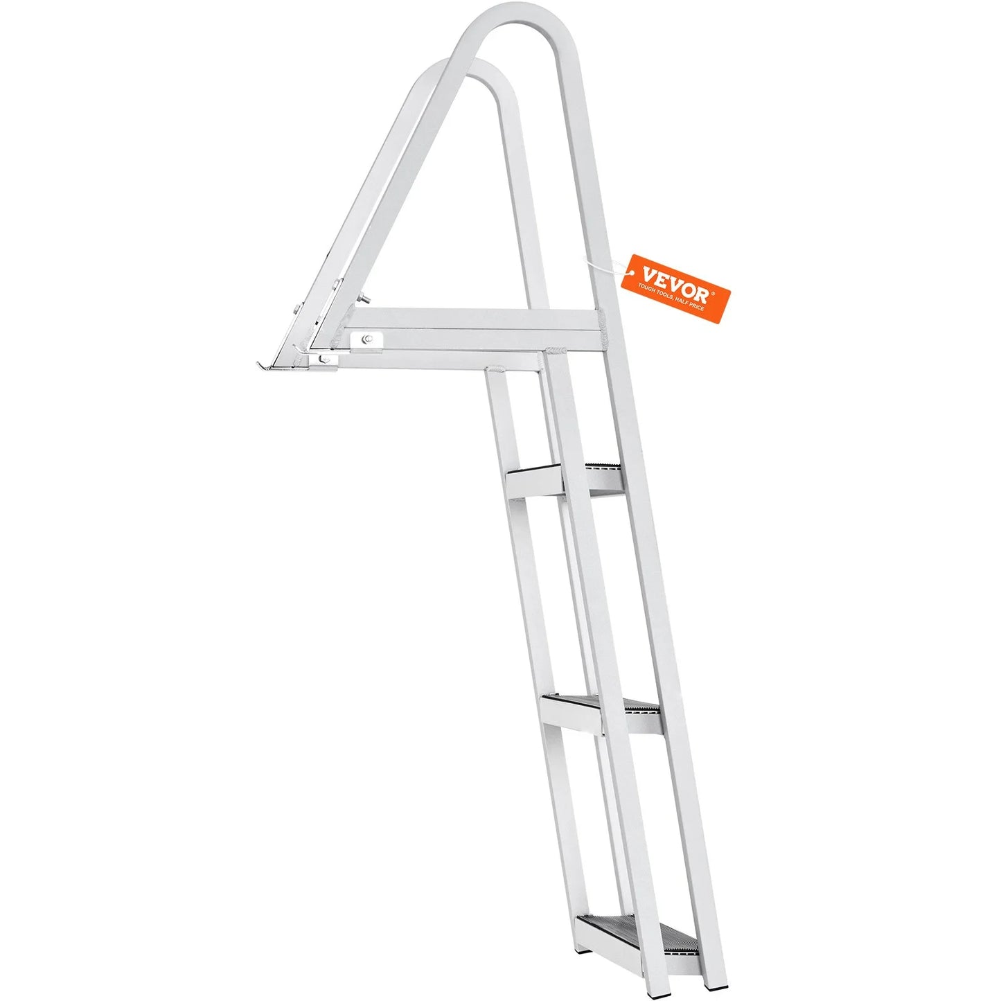 Vevor removable 3-step dock ladder - 350 lbs capacity, aluminum alloy with 4'' wide nonslip steps, simple installation for boats, lakes, pools & marine access