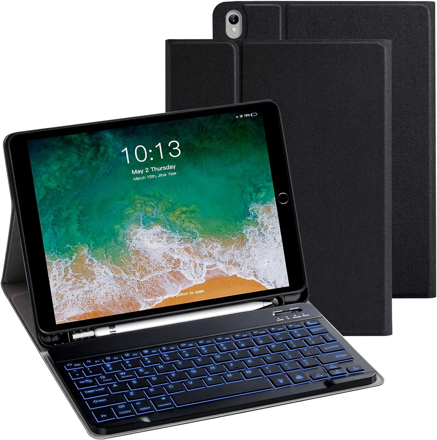 Vowubo ipad keyboard case for air 3rd gen 10.5" (2019), ipad pro 10.5" (2017) magnetically detachable