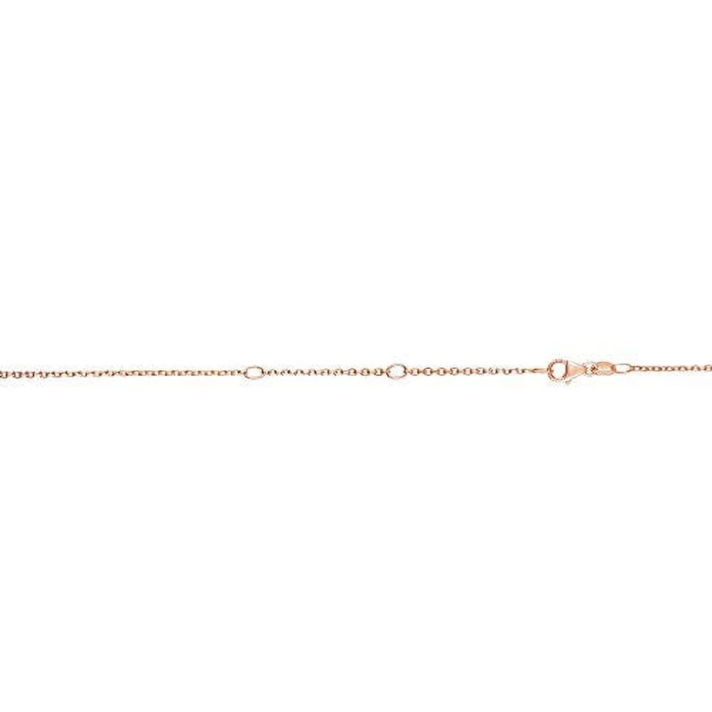 14k rose gold 0.6mm extendable cable chain necklace, lobster claw 16-18 inches, 1.2gr.