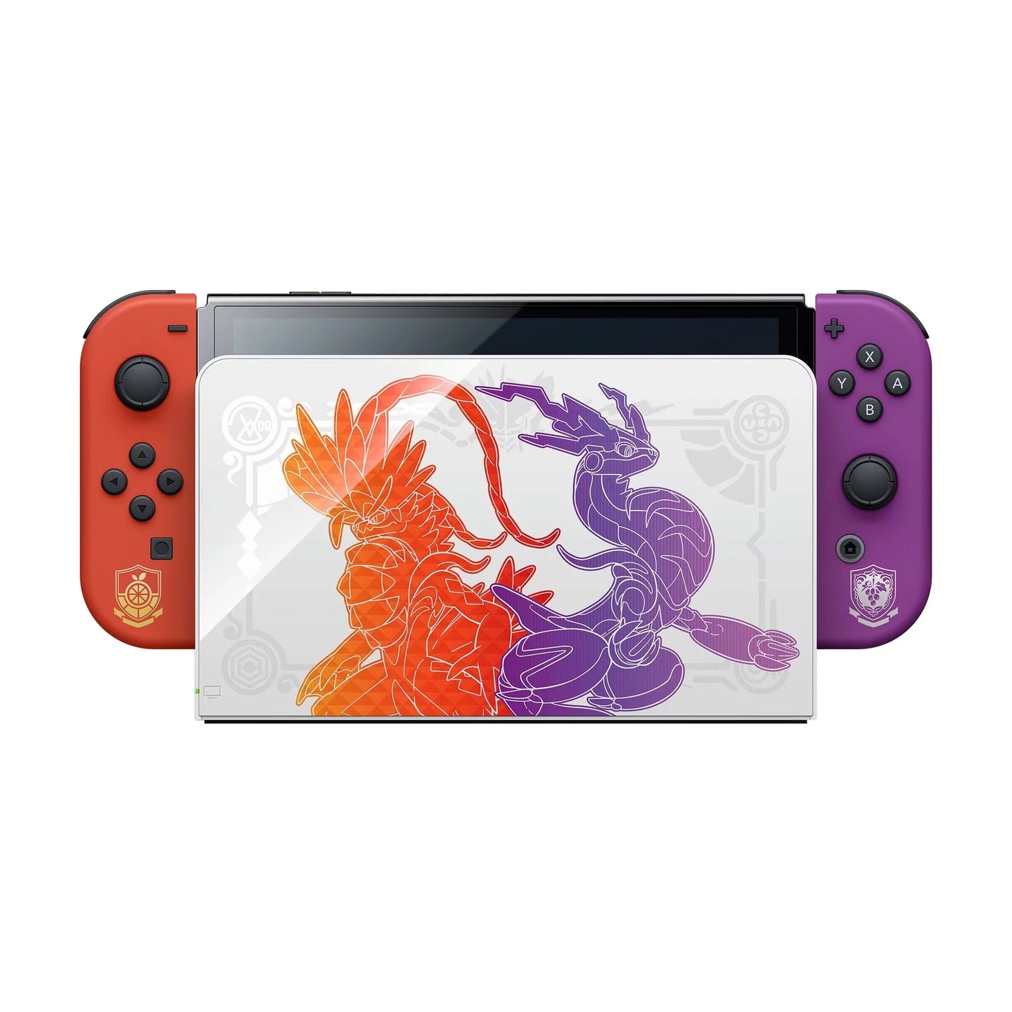 2022 nintendo switch oled model pokemon scarlet & violet limited edition, pokemon illustrations 64gb console, koraidon and miraidon glossy white dock, pokemon scarlet game and mytrix accessories