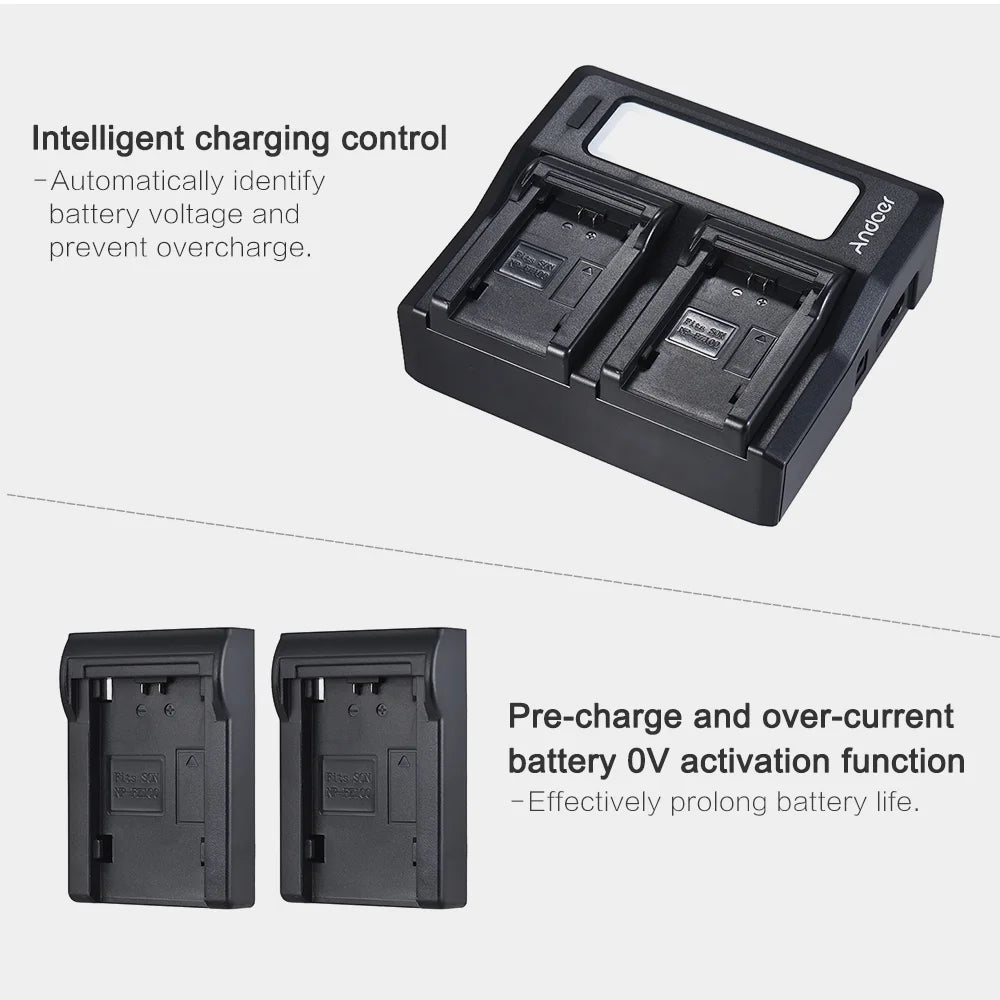 Andoer np-fz100 dual channel lcd battery replacement for sony a7iii a9 a7riii a7siii