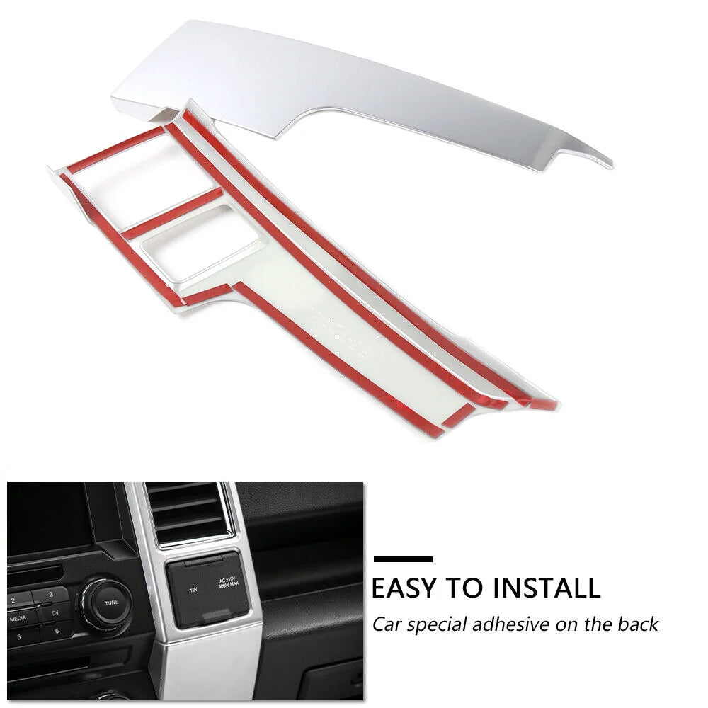 Teledu silver center console control panel trim frame accessories f150