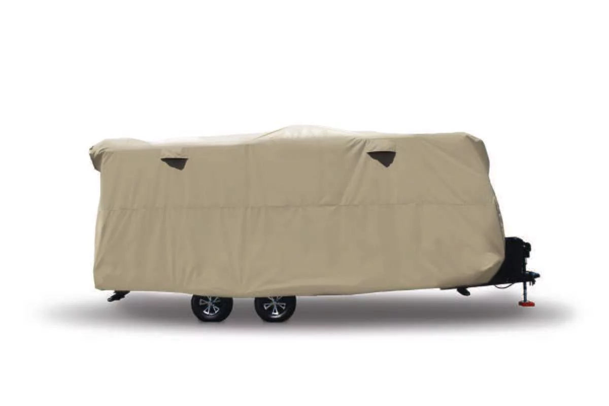 Adco by covercraft 74839 storage lot cover for travel trailer rv, fits 15'1" - 18', tan