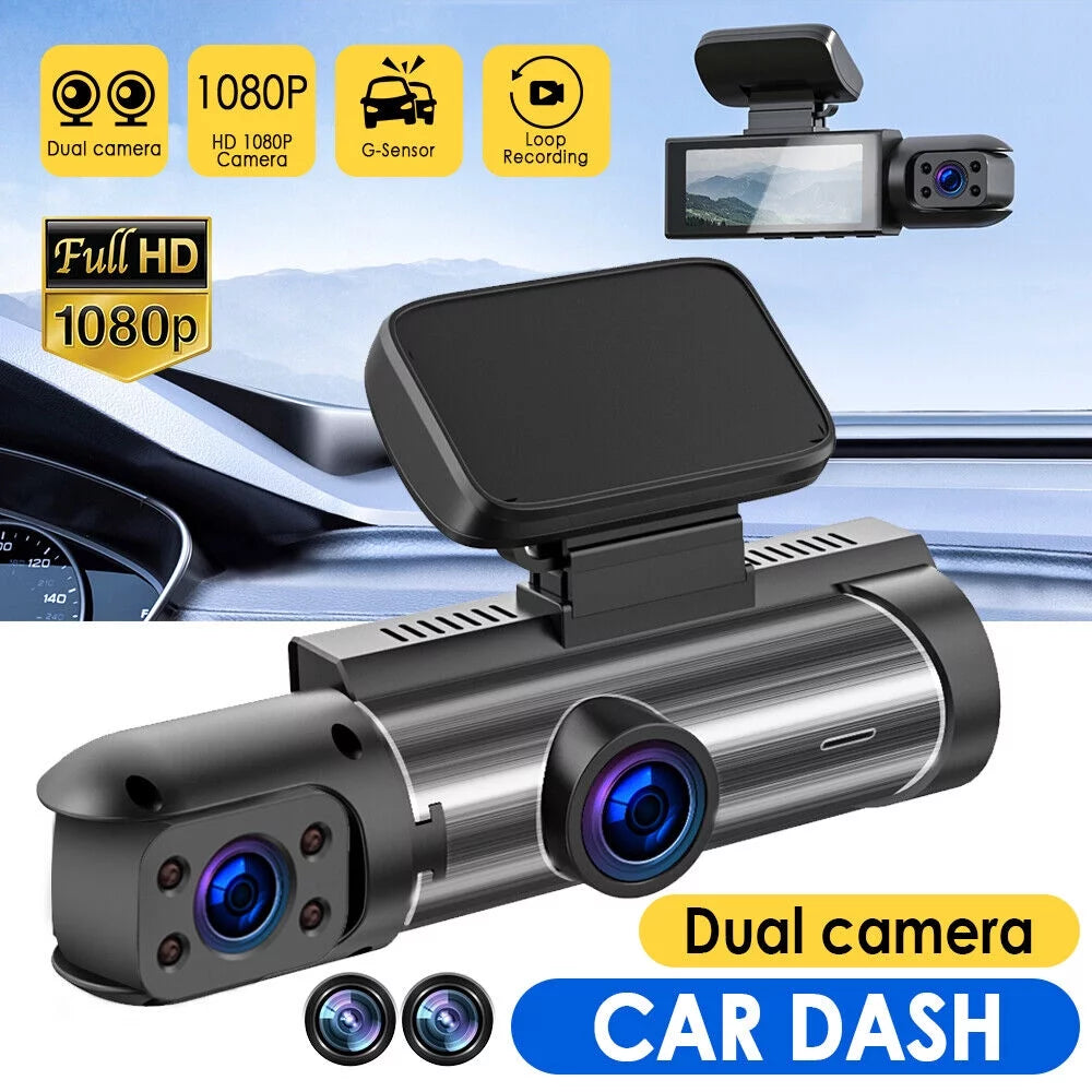 Vtin car dual lens dash cam hd 1080p video recorder camera g-sensor parking monitor