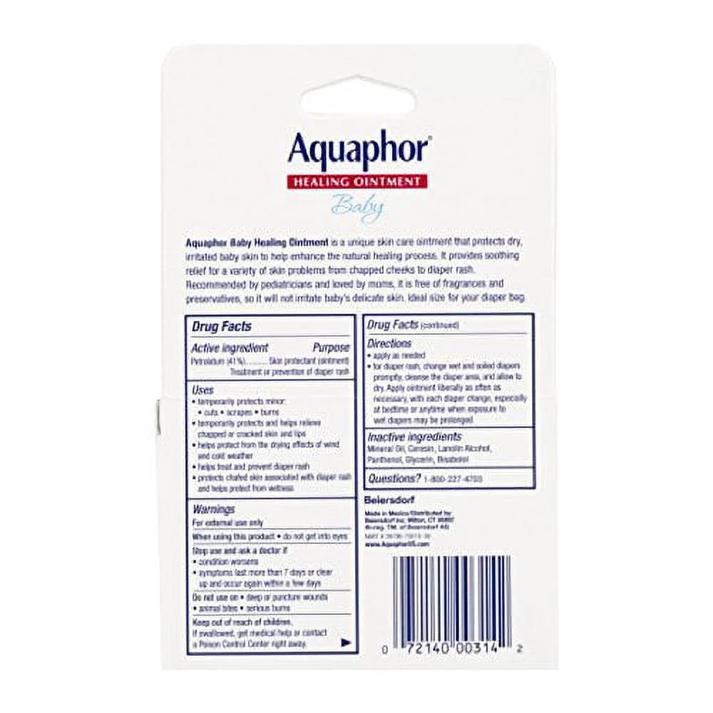 Aquaphor baby healing ointment advanced therapy 2 tubes 0.35 oz (pack of 4)