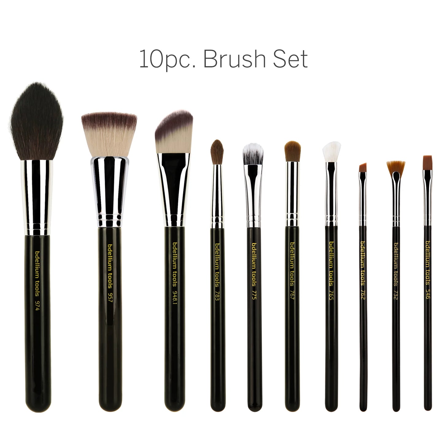 Bdellium tools professional makeup maestro series the key essential 10pc. brush set with roll-up pouch