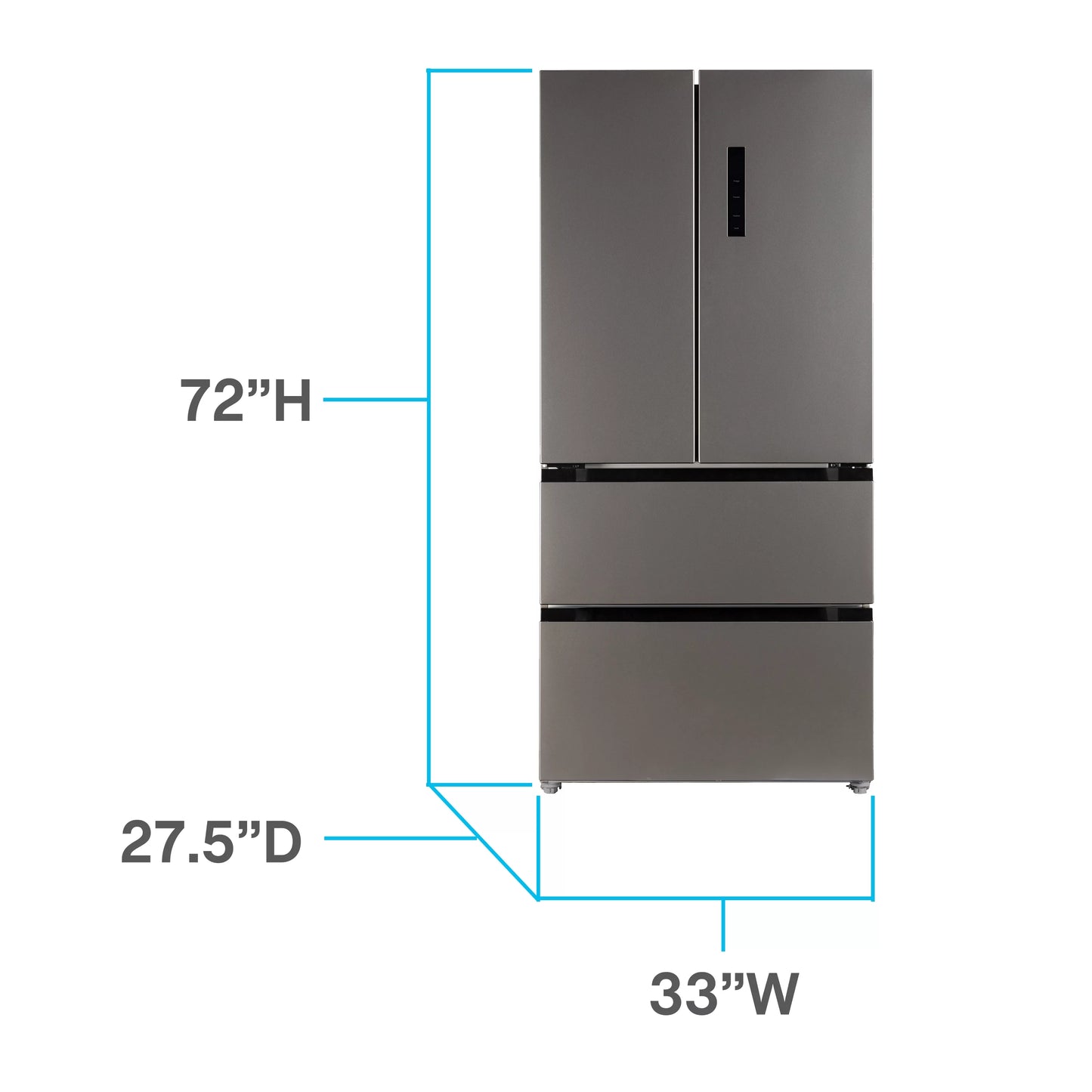 Avanti frost free french door refrigerator, 18.0 cu. ft., in stainless steel (fffdd18l3s)