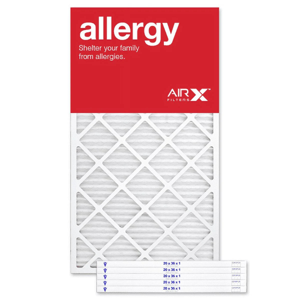 Airx filters 20x36x1 air filter merv 11 pleated hvac ac furnace air filter, allergy 6-pack, made in the usa