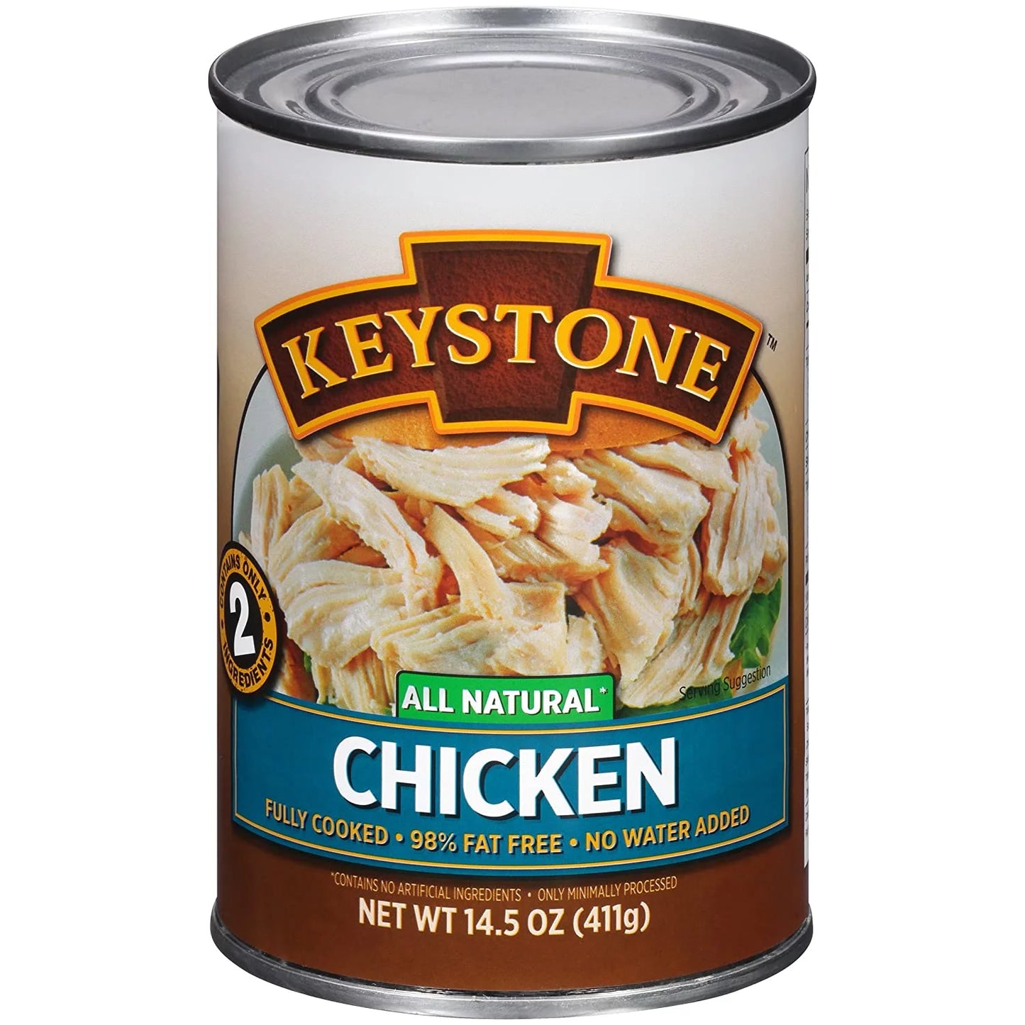 (12 pack) keystone all natural chicken 14.5 oz can  emergency survival food for camping hiking and backpacking ready to eat- pack of 12 cans