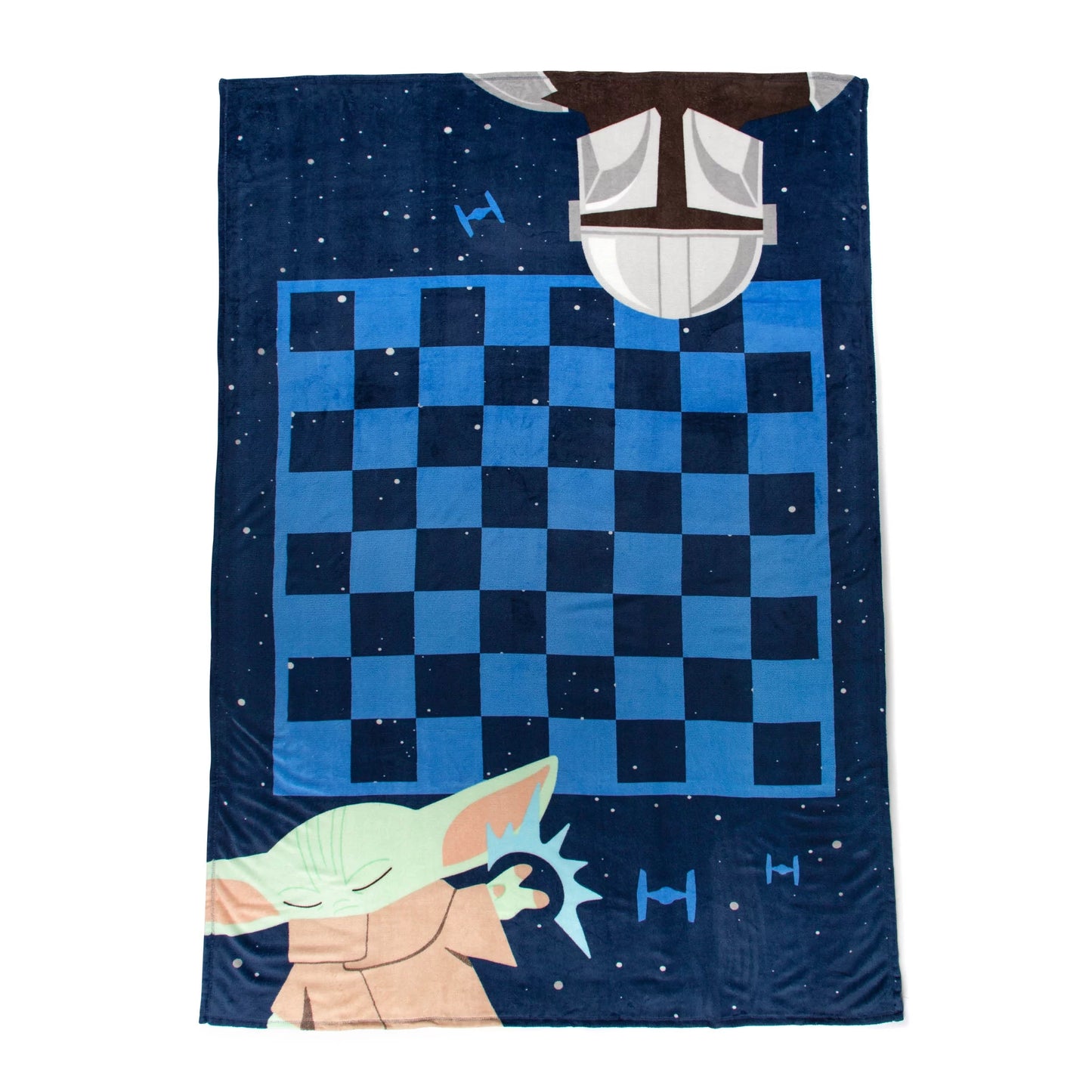 Star wars mandalorian checkers game blanket, 100% microfiber