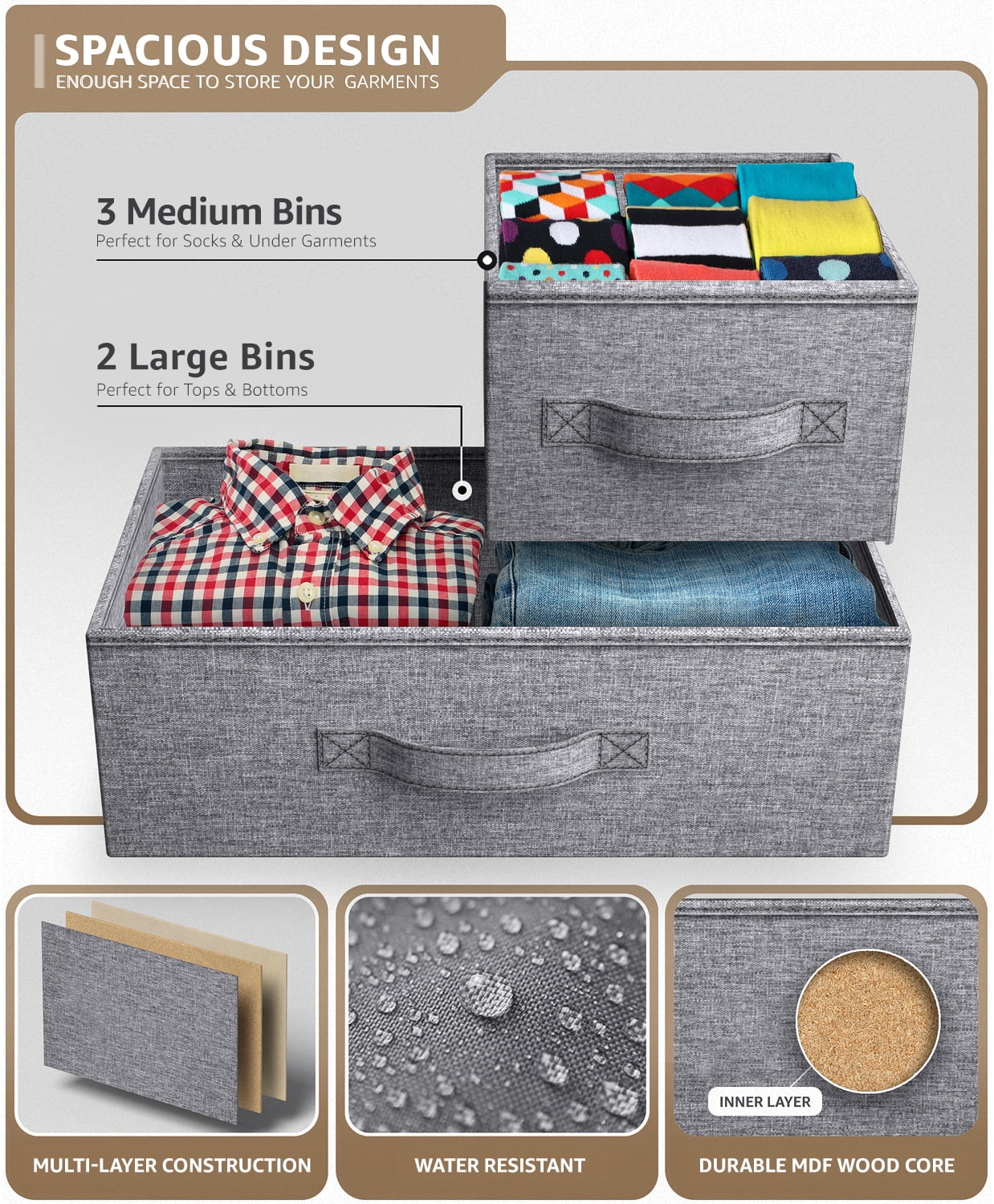 Storage cube dresser - grey