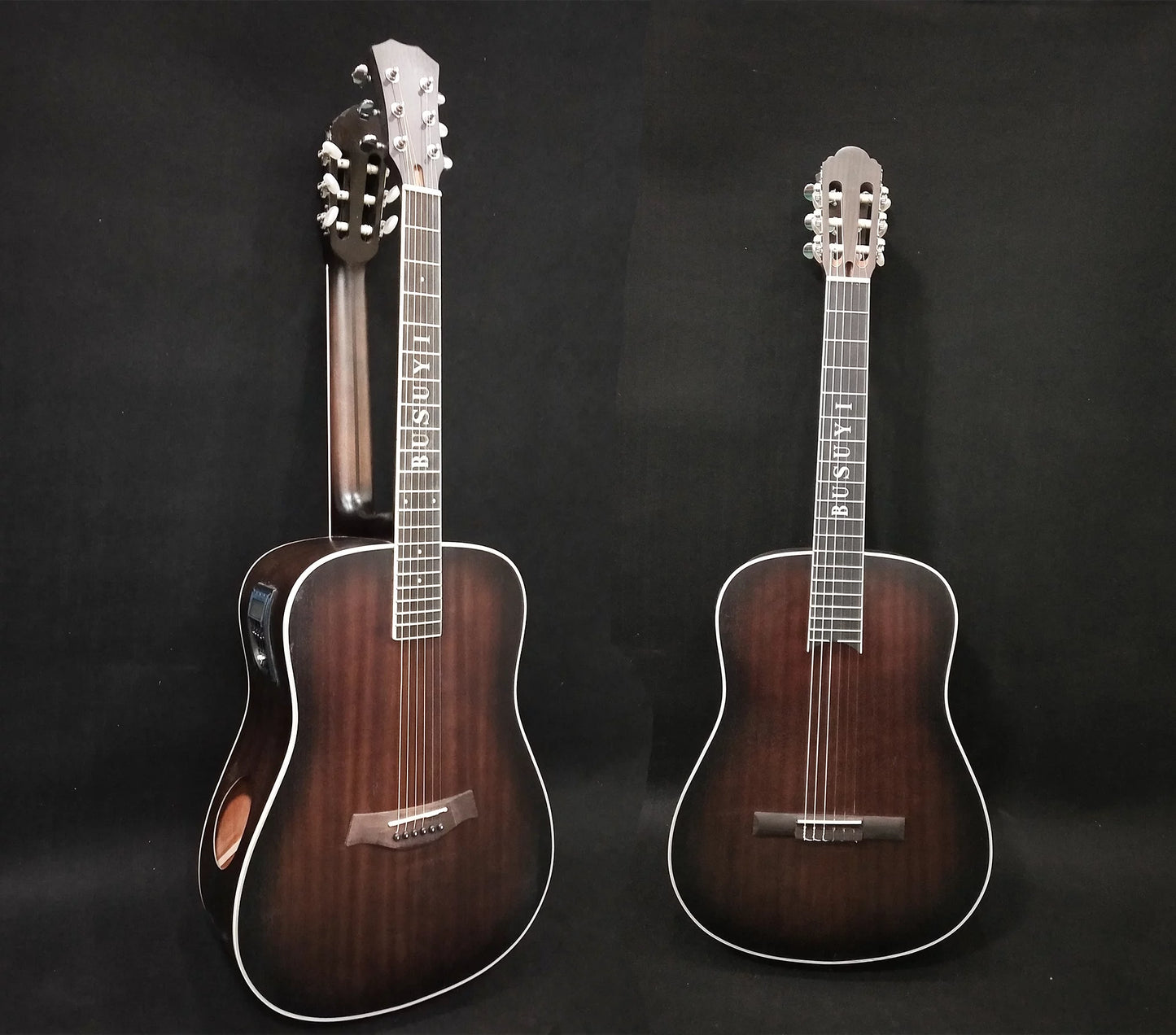 6 strings classical /6 strings acoustic double neck, double sided busuyi guitar 2021 npt+ bag