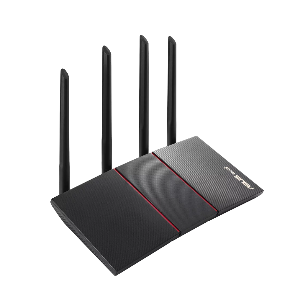 Asus rt-ax55 wi-fi 6 ieee 802.11ax ethernet wireless router - 2.40 ghz ism band - 5 ghz unii band - 4 x antenna(4 x external) - 225 mb/s wireless speed - 4 x network port - 1 x broadband port - gig...