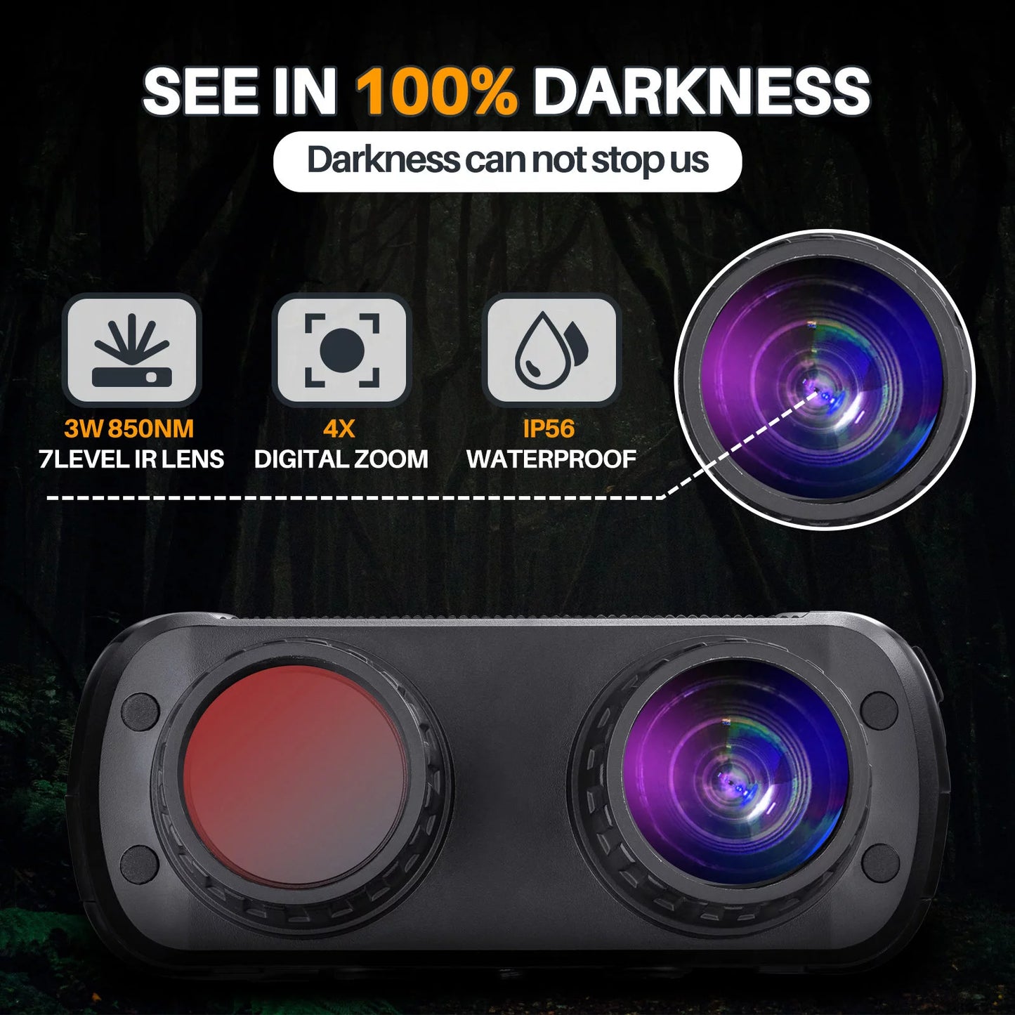 Bebang night vision binoculars, infrared night vision goggles with hd video and photo modes, 32gb card, viewing from 984ft/300m