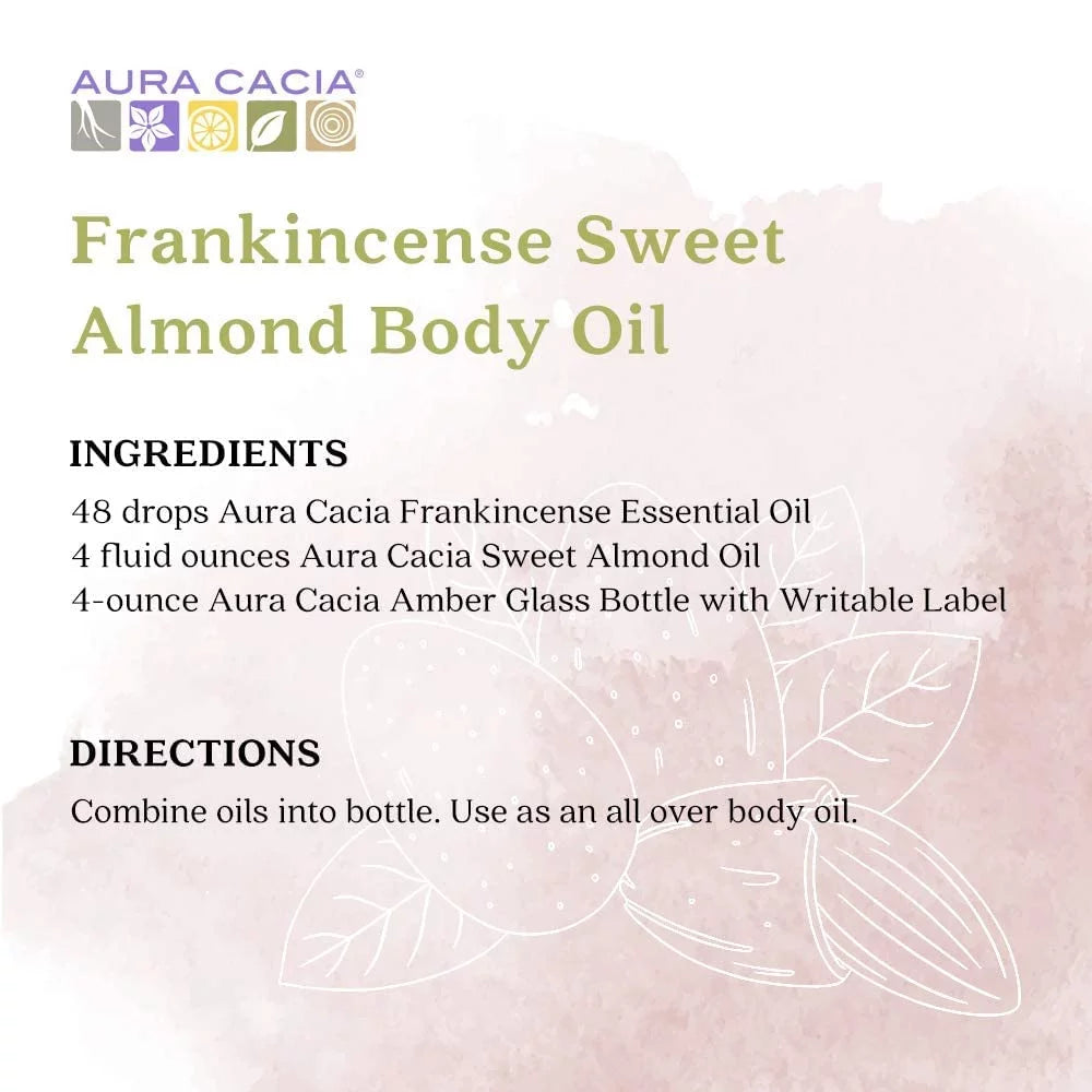 Aura cacia organic skin care oil, nurturing sweet almond, 4 fluid ounce