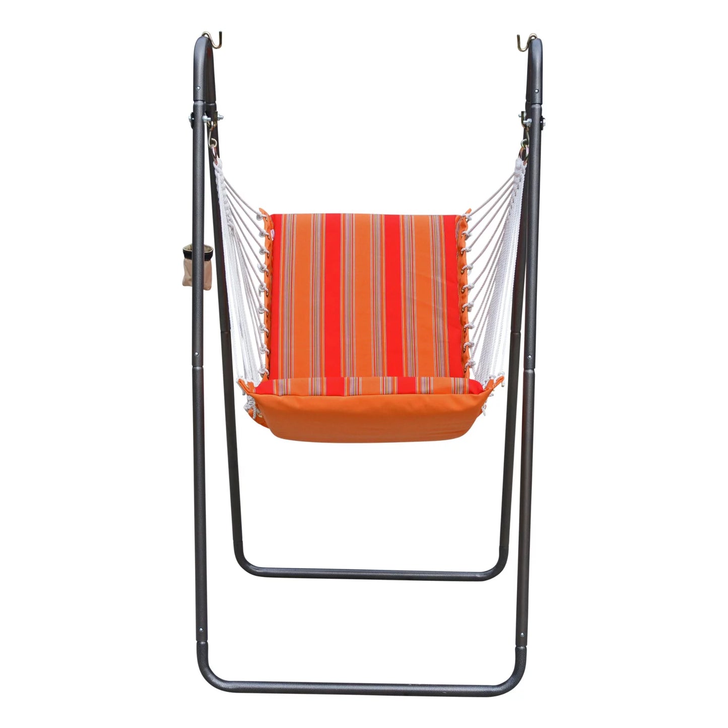 The hamptons collection 64" orange and red acrylic soft comfort hammock chair with stand