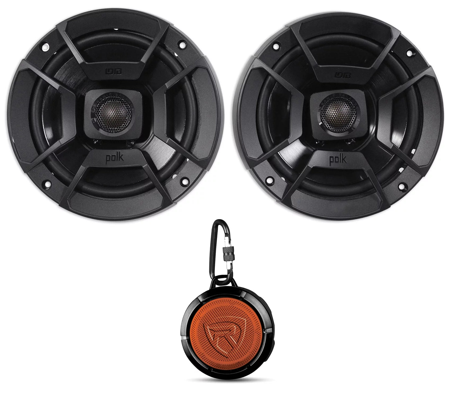 (2) polk audio db652 6.5" 300w car/marine/motorcycle speakers+speaker