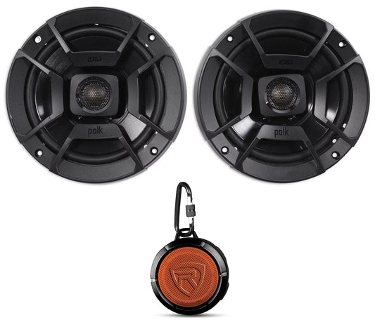 (2) polk audio db652 6.5" 300w car/marine/motorcycle speakers+speaker