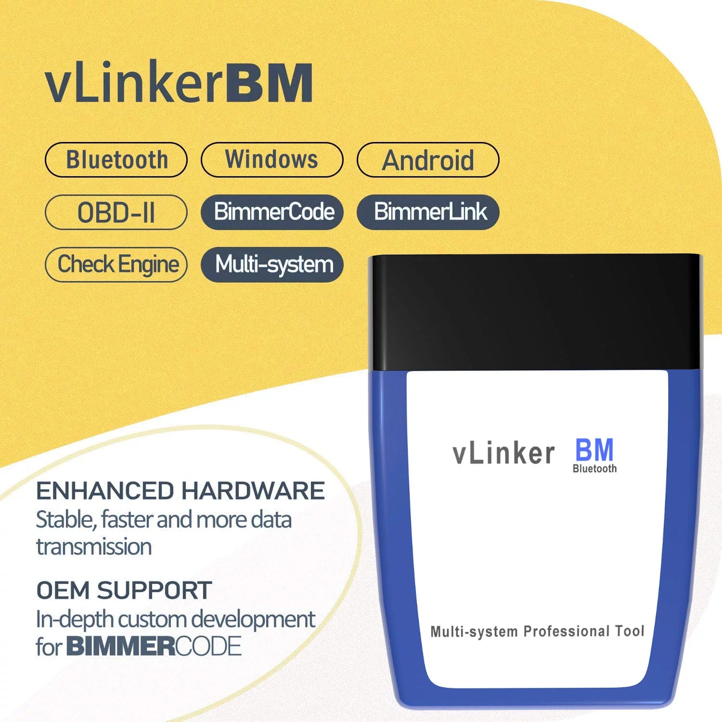 Vgate obd2 bluetooth scanner vlinker bm bimmercode diagnostic tool for bmw/mini, work with android and windows unlock car hidden features in bimmercode, obd ii diagnostic tool