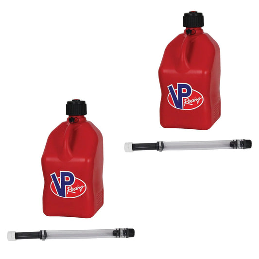 Vp racing fuels 5.5 gallon utility jugs with deluxe hoses, red (2 pack)