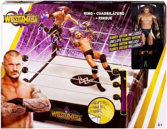 Wwe wrestling wrestlemania ring playset [includes randy orton]