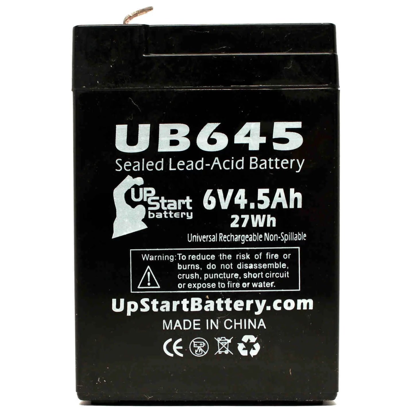 5x pack - compatible tripp lite bcpro 850 battery - replacement ub645 universal sealed lead acid battery (6v, 4.5ah, 4500mah, f1 terminal, agm, sla) - includes 10 f1 to f2 terminal adapters