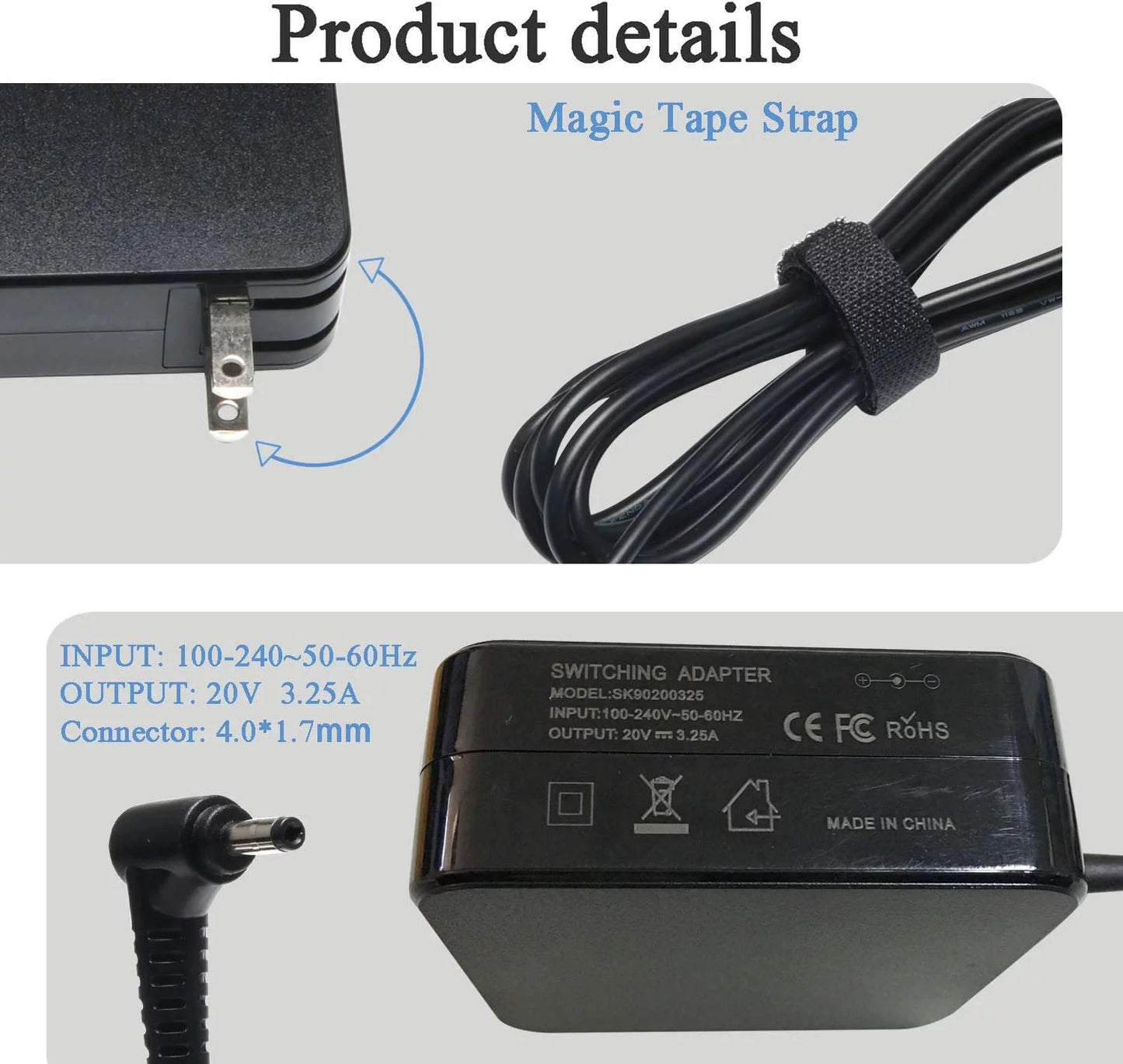 65w ac adapter charger for lenovo ideapad 710s 710 510s 510 310 110 100 100s/yoga 710 510/flex 4 1480 1580 laptops p/n: