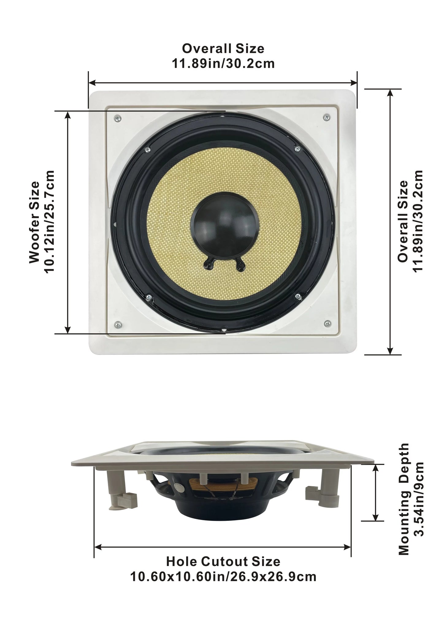 Acoustic audio hd-s10 flush mount subwoofers with 10" speaker and amps 4 pack