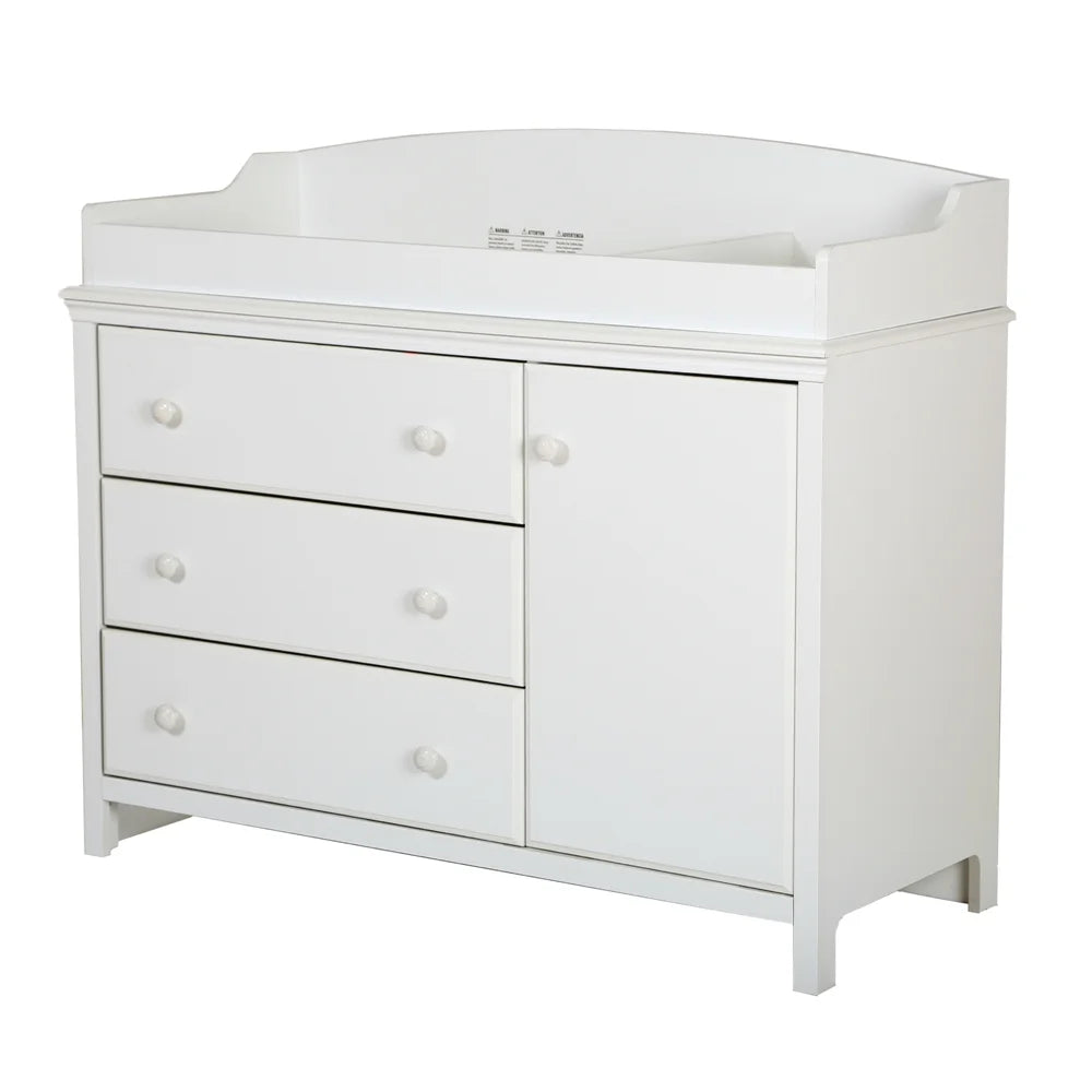 South shore furniture south shore cotton candy changing table with removable changing station, pure white