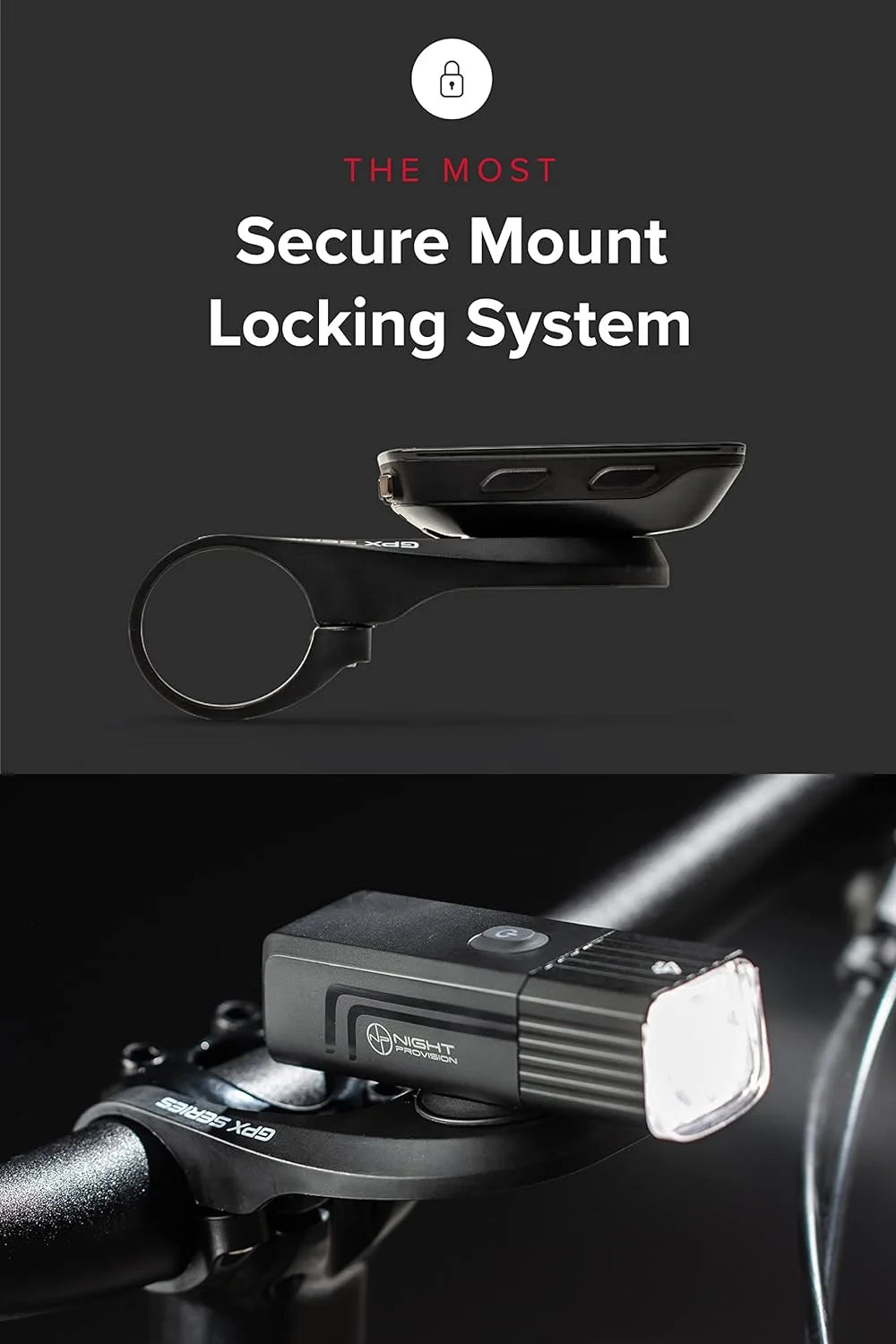 [new 2023] gpx-950 bike lights compatible with garmin/go-pro mounts usb-c rechargeable front and back bicycle light