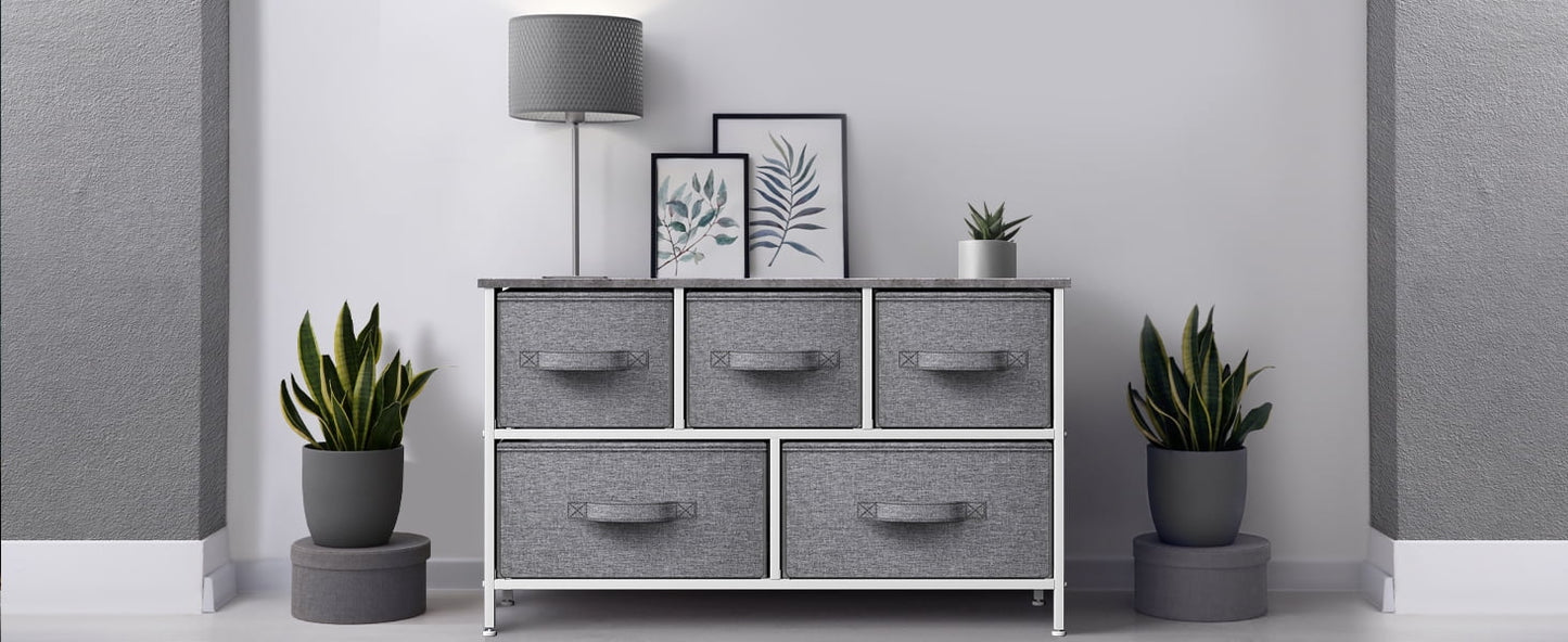 Storage cube dresser - grey