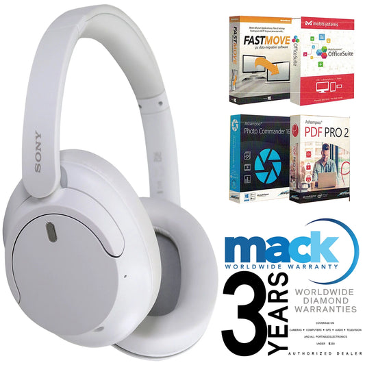 Sony wireless noise-canceling headphones wh-ch720n white with 3yr diamond mack warranty and software