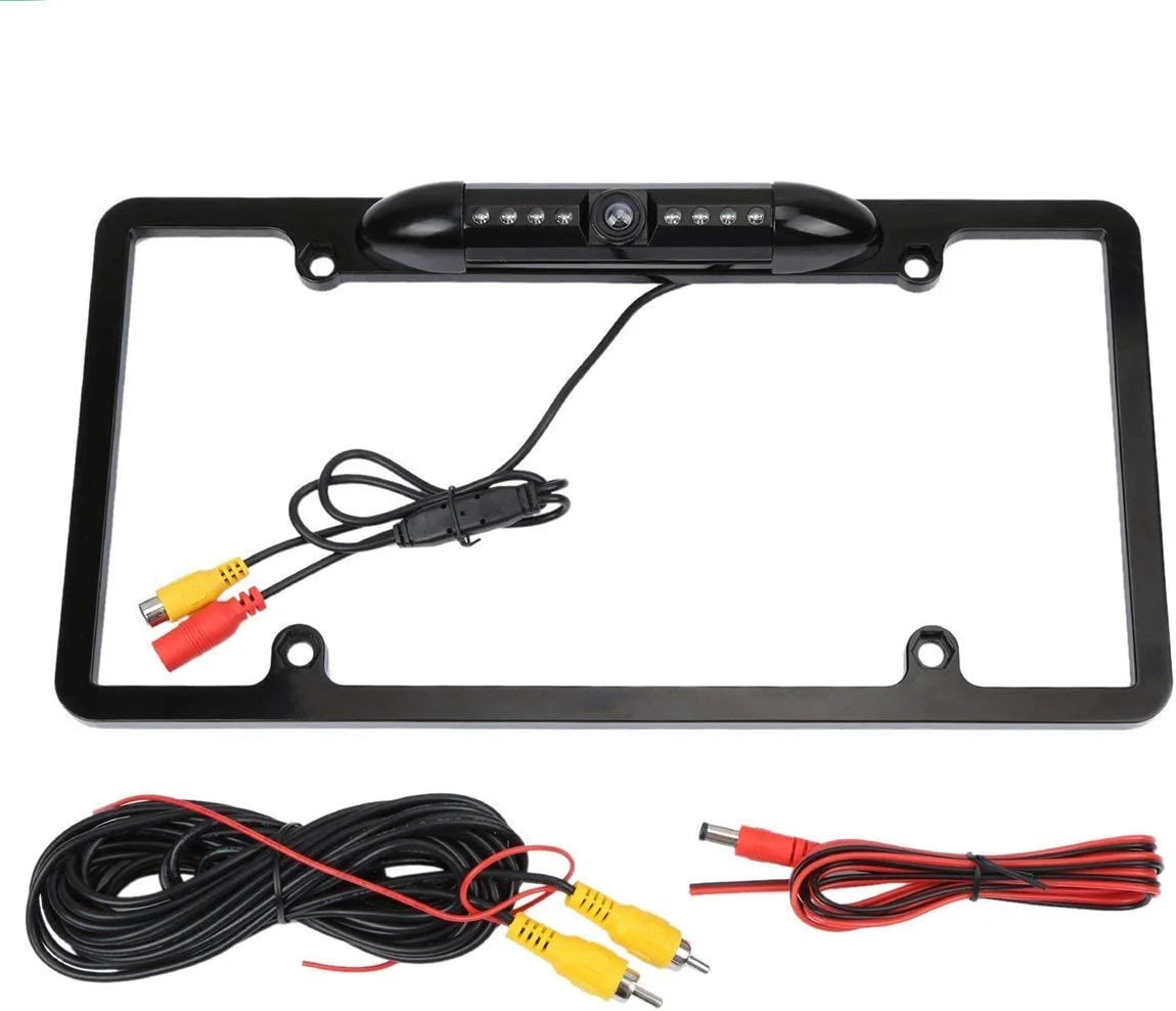 Backup camera rearview license plate frame for boss bv9358b black