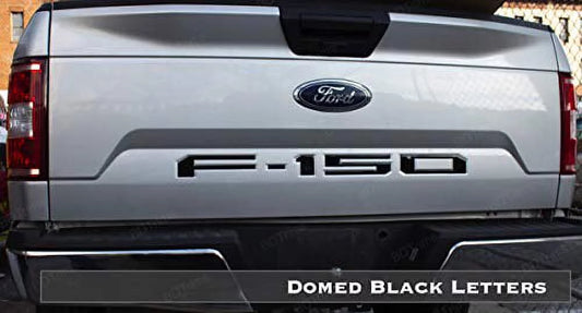 Bdtrims | domed raised tailgate letters inserts fits 2018 2019 f-150 models (real black carbon)